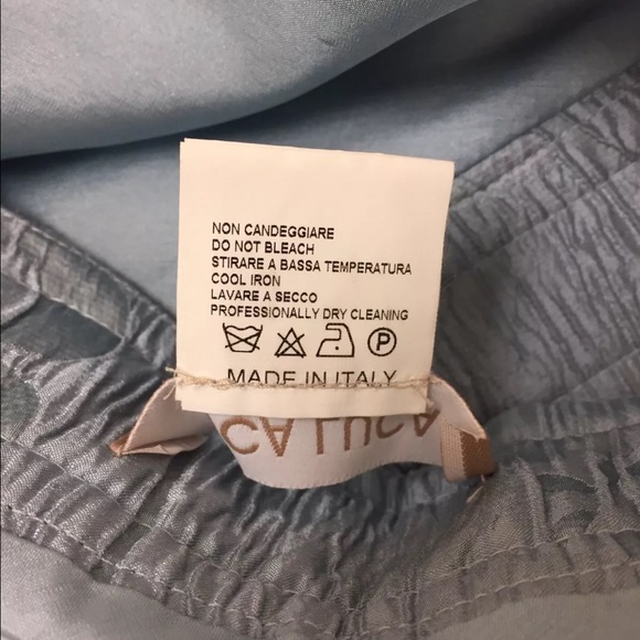 LUCA LUCA Floral Textured Blue Silk Full Skirt - Picture 7 of 7